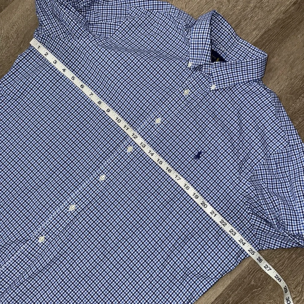 Polo Ralph Lauren Long Sleeve Button Down Oxford Shirt Men's XL Blue White Check